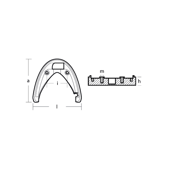 Yamaha Horseshoe anode - Placca per motori Yamaha
