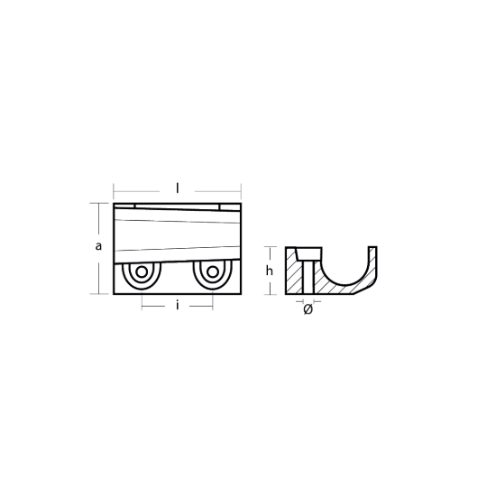 Yamaha block anode for bracket - Placca per supporto motore Yamaha