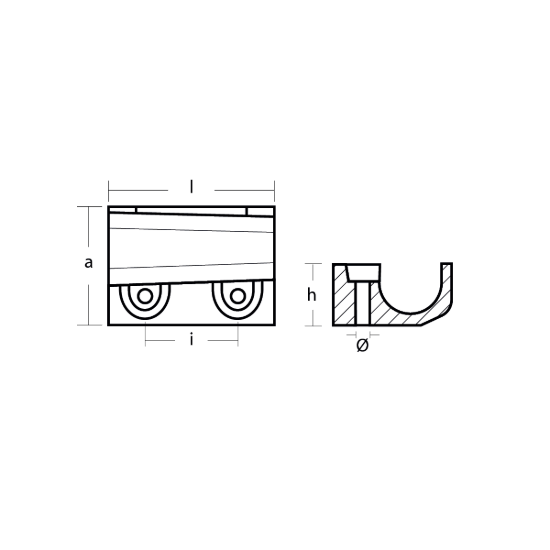Panier block anode for engines