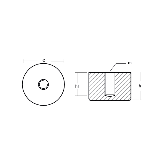 Alamarine Jet small plate anode -Piastrina forata per motori Alamarine Jet