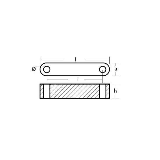 Hamilton Jet long  bar anode - Placca grande ovale per Hamilton Jet