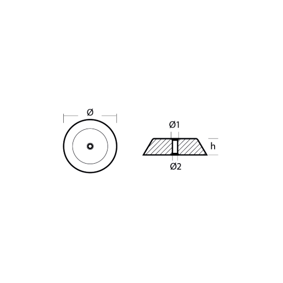 Hamilton Jet disc anode - Flangia per motori Hamilton
