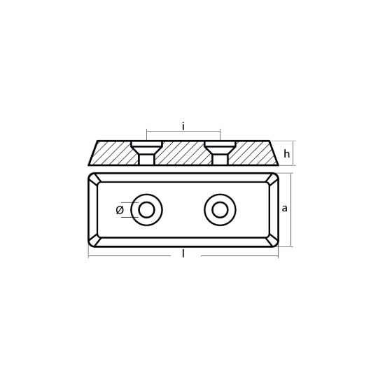 Sea Strainer anode plate 98,4x38,1x12,7