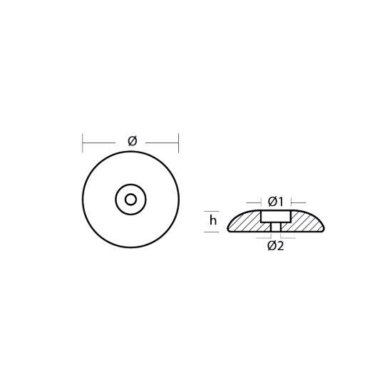 Disc anode single Ø190mm Heavy