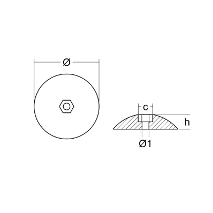 R5 Alum Rudder Anode 5" x 7/8"
