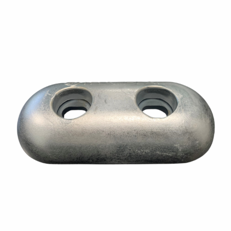 piastra ovale in alluminio 200x90x35 - con inserto cf: 80 - fori ø15 - kg 1,2
